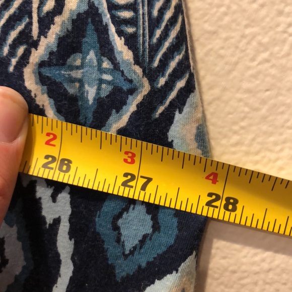 Lucky brand beautiful blue adjustable strap tribal print dress, long length - Picture 7 of 7